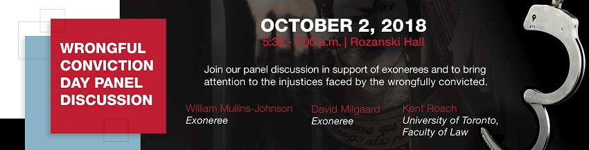 Wrongful conviction day 2018. Join our panel discussion in support of exonerees